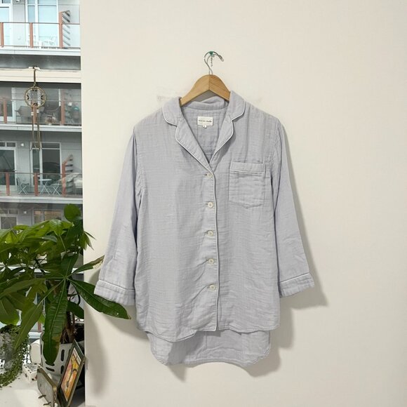 Uchino x Steven Alan Blue Button Up Pajama Top Size Large - Picture 1 of 6